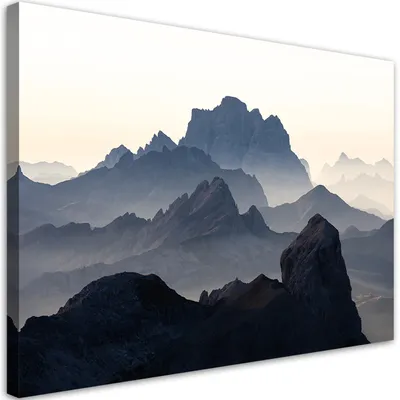 Image de Toile Paysage montagneux rocheux 120x80 Feeby Gris image pour le mur prête à accrocher