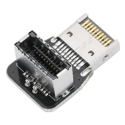Zdjęcie produktu dla Adapter przedni TYPE-E Panel przedni TYPE-E Konwerter przedni TYPE-E Nagłówek przedni TYPE-E 90 stopni Adapter przedni TYPE-E Akcesoria do płyt głównych PC