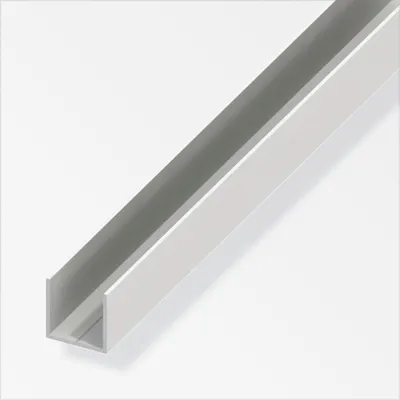 Produktbild von alfer Quadrat-U 1 m, 23.5 x 1.5 mm PVC (Kunststoff) glatt weiss