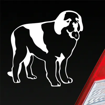 Produktbild von Auto Aufkleber Bernhardiner Dog Tier Hund 10x10 cm Weiss Matt Sticker Heckscheibenaufkleber