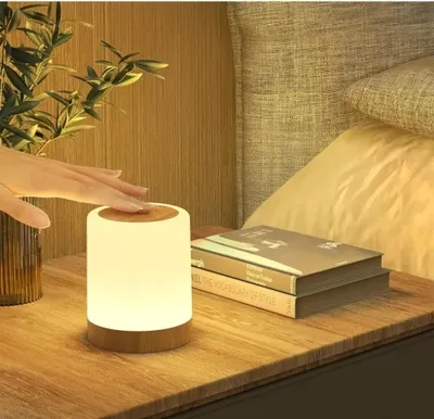 Produktbild von LED Kabellos Nachttischlampe,Touch dynamisch Dimmbar,7 Farbwechsel 3 Modi USB Aufladbar,Nachtlicht,Camping tischlampe,Timer-Tischlampe,Umgebungslicht