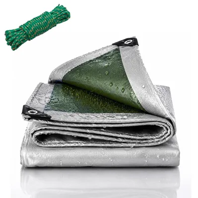 Obrázok produktu pre Plachta, 3 x 3 m, vodeodolná, odolná proti trhlinám, viacúčelová, vhodná na záhradný nábytok, drevo, bazén, auto