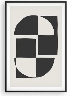 Produktbild von Gerahmtes Poster - Schwarzer Rahmen - Abstraktion Kontrast Figuren - 61x91,5 cm - Wand Bild - Wanddeko - Wandbilder - Kunstposter - Wandposter - Bilderrahmen - Bilder - Kunstdruck - P2BPA61x91-4495