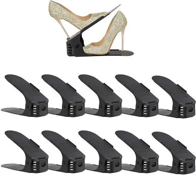 Produktbild von Famanu Schuhregal Raumersparend mit Doppelter Ablage - Schwarz