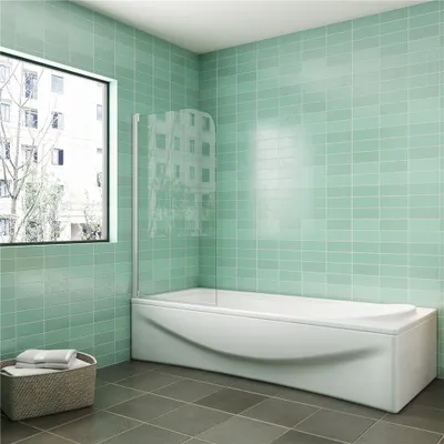 Produktbild von Badewannen-aufsatz 75x140cm Duschtrennwand 180°Duschwand Dusche Duschabtrennung ESG Duschkabine