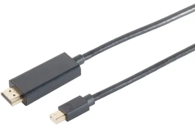Zdjęcie produktu dla Kabel adaptera Mini DisplayPort 1.2 > HDMI (ST-ST) 2 m, czarny