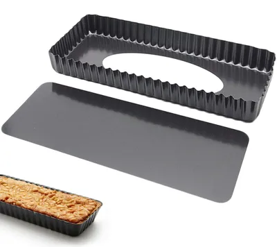 Rechteckige Quicheform, antihaftbeschichtet, 36,5x15x3 cm, Kohlenstoffstahl