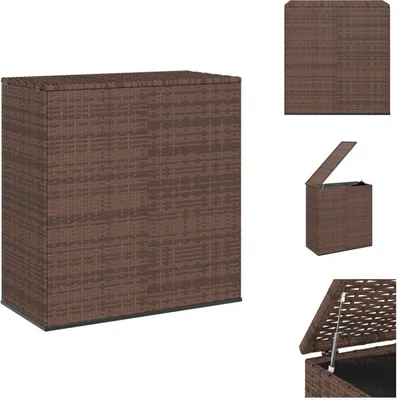 Produktbild von vidaXL Garten-Kissenbox PE Rattan 100x49x103,5 cm Braun - Gartenboxen