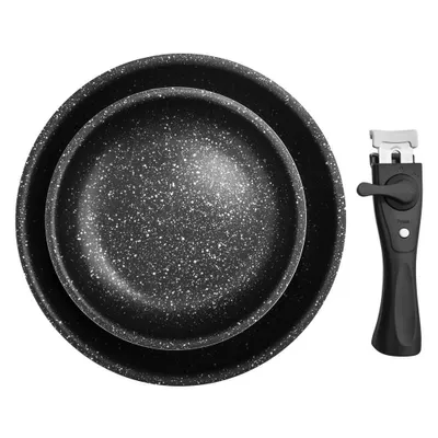 Produktbild von Orion | Pfannen Set - Ø 20/26 cm - Schwarz - Antihaftbeschichtung - Abnehmbarer Griff - Platzsparend