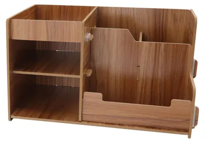 Image de Étagère de rangement en bois pour bureau, à plusieurs niveaux, peu encombrante, idéale pour le bureau à domicile ou l'école