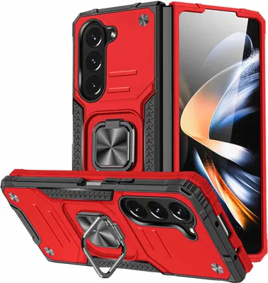 Obrázek produktu pro Pouzdro na mobilní telefon Samsung Galaxy Z Fold5 5G Armor s magnetickým kroužkem, červené,