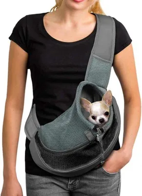 Immagine prodotto di Marsupio per cani per animali di piccola taglia, in rete traspirante, regolabile, sicuro