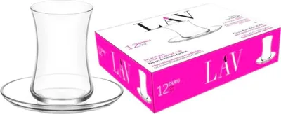 Produktbild von LAV Duru 12er Set Turkische Teeglaser 225ml - Elegantes Glas-Set fur Teegenuss
