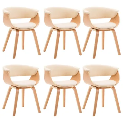 Produktbild von Esszimmerstühle 6 Stk. Creme Bugholz und Kunstleder