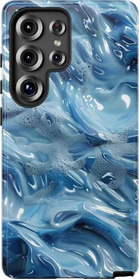 Produktbild von Glänzendes Wellenmuster in Blau – Hülle Kompatibel mit Samsung Galaxy S25 Ultra
