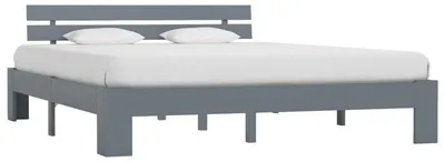 Obrázek produktu pro Rám postele – Masivní dřevěná postel – Dvoulůžko – Smrk – 180x200 cm – Nadčasová šedá barva