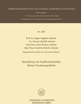 Produktbild von Herstellung von Kupfereinkristallen kleiner Versetzungsdichte