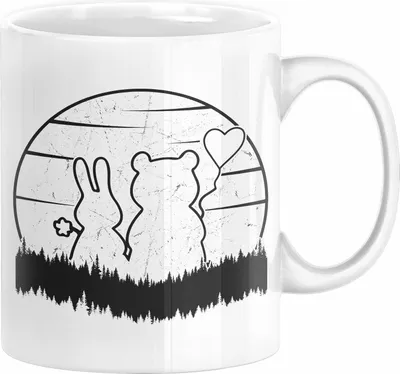Produktbild von Süße Tasse Hase Bärchen Liebespaar Valentinstag Liebe (Weiß)