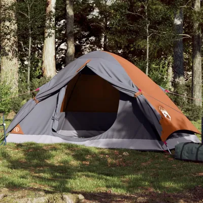 Produktbild von Möbel Kuppel-Campingzelt 2 Personen Grau und Orange Wasserdicht - Campingzelte 94645