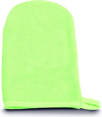 Image de Gant de toilette vert en coton éponge