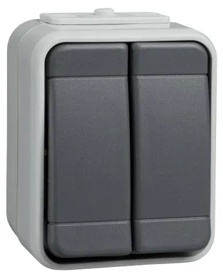 Produktbild von Schneider Electric Doppeltaster 442509 10A AquaTop licht/basaltgrau