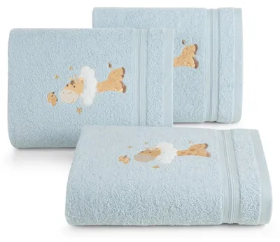 Zdjęcie produktu dla Ręcznik bawełniany dziecięcy BABY Żyrafa 70X140 niebieski