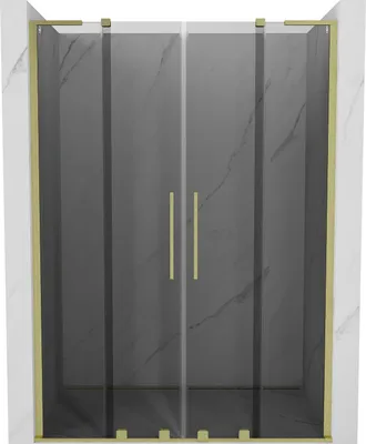 Image de Mexen Velar L Duo portes de douche coulissantes 150 cm, graphite, or brossé - 871-150-003-42-55