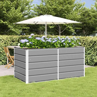 Produktbild von "Schlussverkauf" Pflanzkübel im Garten - 1 pc - Blumenbeet/Gartenbeet - Hellgrau 160x80x75 cm Stahl  C13529