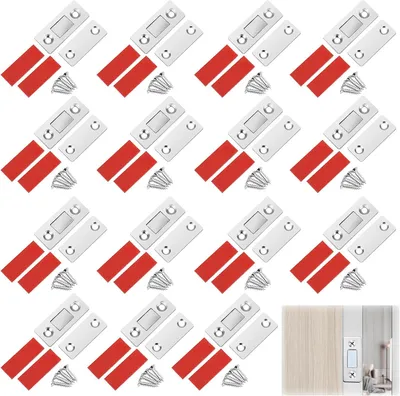 Imagen del producto de Imanes para puertas de armarios, 15 unidades, autoadhesivos, color plateado, para muebles