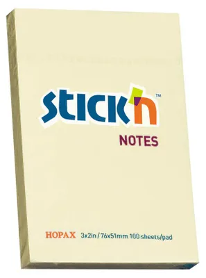 Obrázok produktu pre Žlté samolepiace bločky Hopax - 76 x 51 mm / 100 lístkov