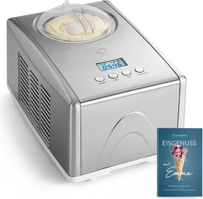 Produktbild von SPRINGLANE Eismaschine Emma 1,5 L mit selbstkühlendem Kompressor 150 W, Eiscrememaschine aus Edelstahl - Silber