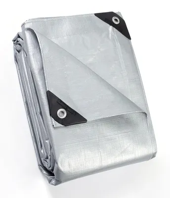 Imagen del producto de Lona de protección polietileno - Gris - 2 x 2 m - 160 g/m² - Impermeable y resistente