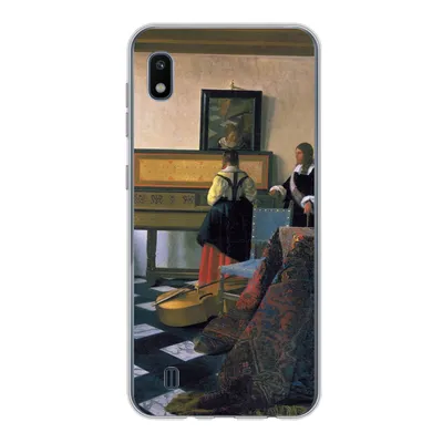 Produktbild von MuchoWow® Handyhülle Schutzhülle Hülle für Samsung Galaxy A10 Die Musikstunde - Johannes Vermeer Silikon Softcase Handy Hülle - Schutzhülle