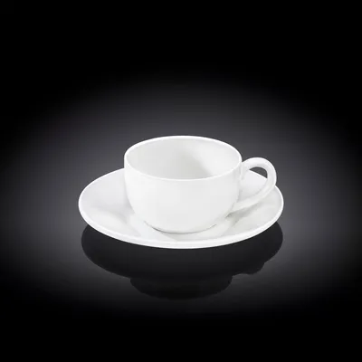 Zdjęcie produktu dla Zestaw filiżanek i spodków do kawy Wilmax, 2-częściowy, porcelana 100 ml WL-993002/2C