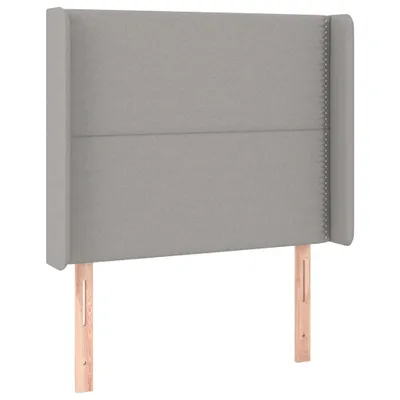 Image de vidaXL Tête de lit avec oreilles gris clair 103x16x118/128 cm Tissu