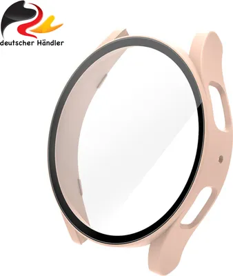 Produktbild von 2 in 1 Display Panzerglas & Schutzhülle Case Cover für Samsung Galaxy Watch 4, 40 mm - Apricot