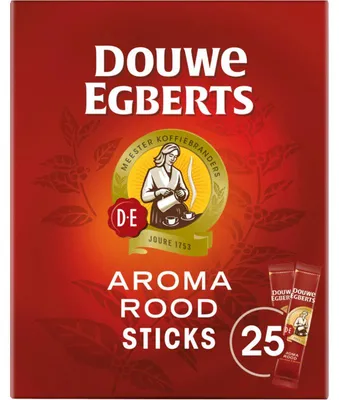 Produktbild von Douwe Egberts Aroma Rood Sticks Oploskoffie 25er Pack, 45g – löslicher Kaffee