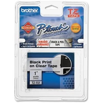Produktbild von Brother Gloss Laminated Labelling Tape - 24mm, Black/Clear, TZ, China, 8 m, 172 mm, 108 mm, 335 mm
