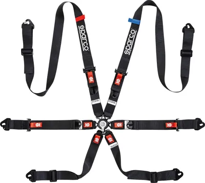 Produktbild von Sparco Sechs-Punkt-Gurt mit FIA-Homologation, kompatibel mit HANS, 2" Gurte, schwarz