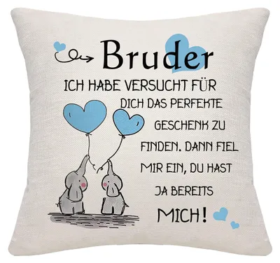 Produktbild von Kissenbezug als Geschenk von der Schwester an den Bruder