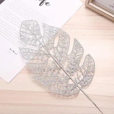 Image de Décorations de Noël Glitter Hollow Leaves Christmas Garland Ornament Pendant
