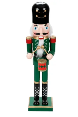 Produktbild von Home Creation Nussknacker Figur aus Holz Dekorationsartikel ca. 38 cm Grün
