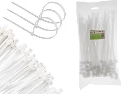 Zdjęcie produktu dla Opaski Zaciskowe Kablowe Trytytki 7.6x200mm Białe 50szt