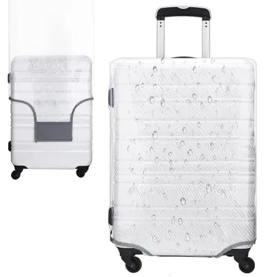 Image de Housse de bagage étanche - Housse de bagage transparente - Housse de bagage XL - Housse de protection pour bagage - Housse de bagage 76 cm - PVC 30 pages - Housse de bagage