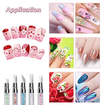 5 Stück Silikon Nagelkunst Pinsel Set
