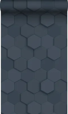 Produktbild von Origin Wallcoverings Tapete 3D Wabenmuster Dunkelblau 53 cm x 10.05 m
