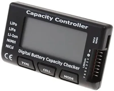 Zdjęcie produktu dla CellMeter RC-7 | Cyfrowy tester pojemności baterii | Miernik pojemności dla baterii NiCd, NiMH, LiPo, 2-7 ogniw | Wyświetlacz cyfrowy, Czarny, Plastik