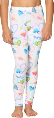 Image de Leggings longs en coton pour fille Merry Style MS10-337 (Blanc/Cœurs/Meow, 110)