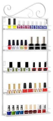 Produktbild von Nagellack Regal Weiß 5 Ebenen Wandmontage Metall