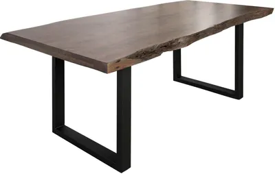 Image de MASSIVMOEBEL24 | Table à manger 200x100 Acacia laqué Gris taupe / Anthracite mat FREEFORM 5
